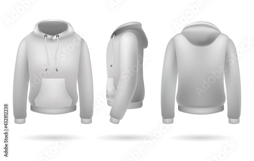 Realistic sweatshirt with hood