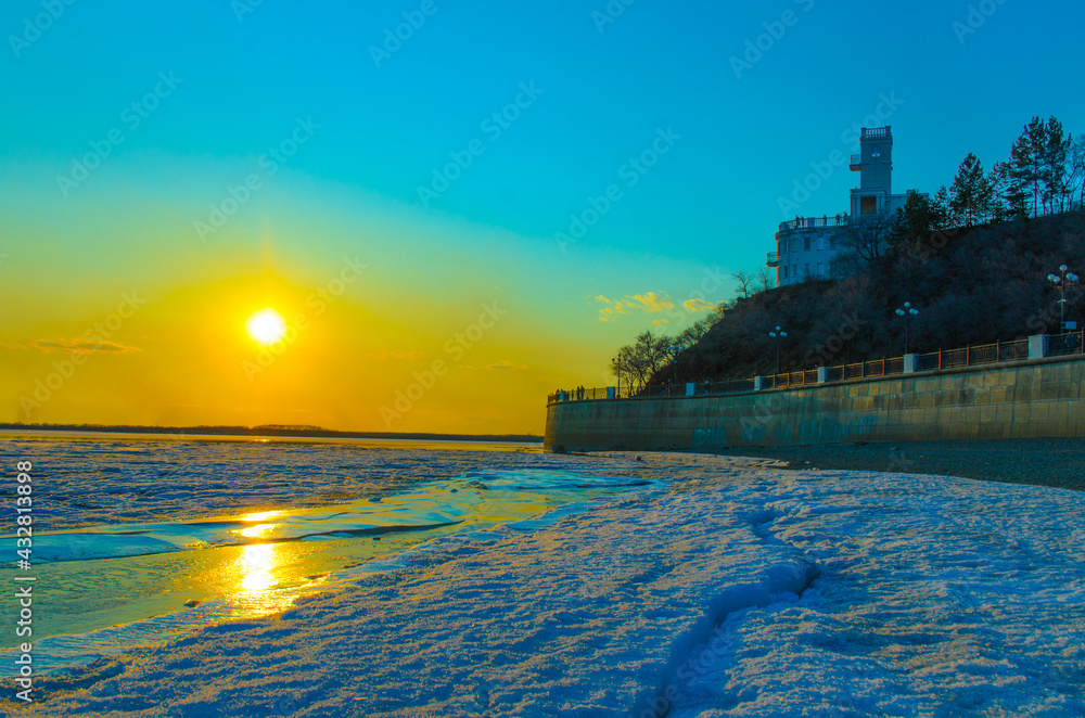 Obraz premium river in ice