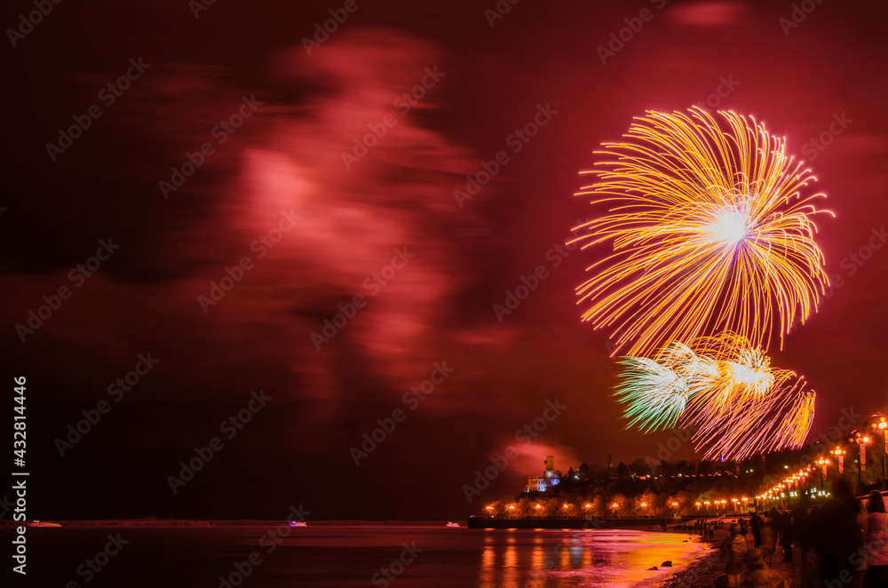 Fototapeta premium fireworks over the city