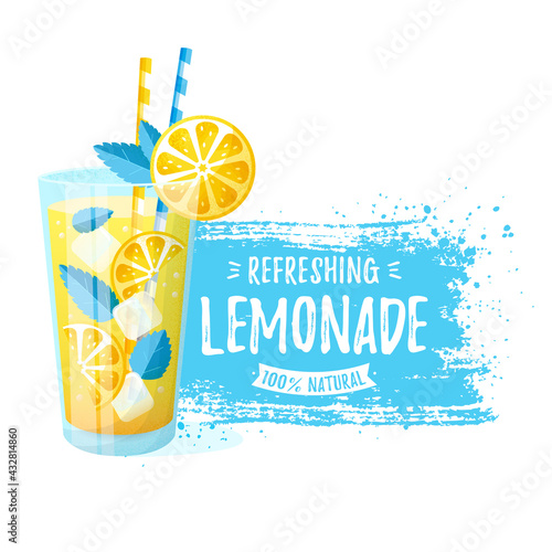 Lemonade - vector illustration isolated on a white background.