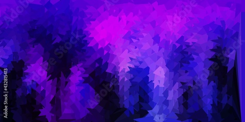 Dark purple, pink vector poly triangle template.