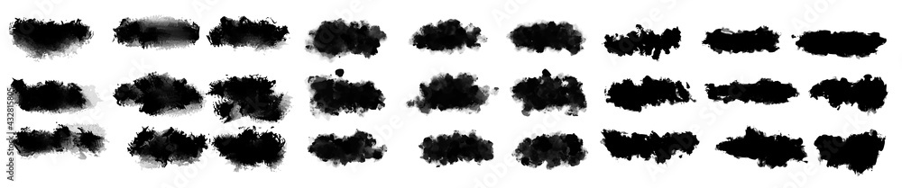 Big set of Black grunge stroke brush , banner, label, for your design, vector. Big set of Black grunge stroke brush , banner, label, for your design, vector.