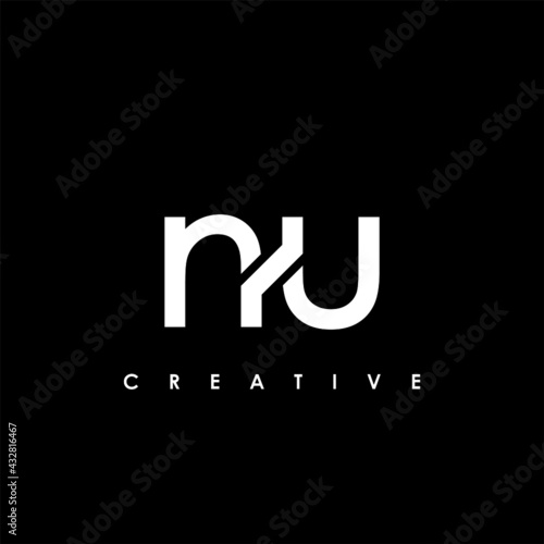 NU Letter Initial Logo Design Template Vector Illustration