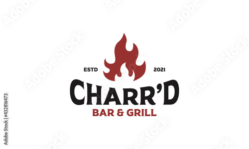Bar And Grill Vintage logo vector icon illustration