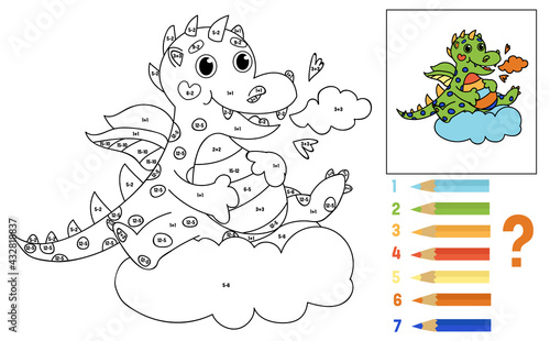 Coloring book for kids. Math for children