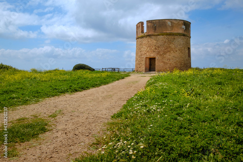 Tableau sur toile Tor Caldara natural reserve with its ancient defensive tower in Lavinio, Anzio,
