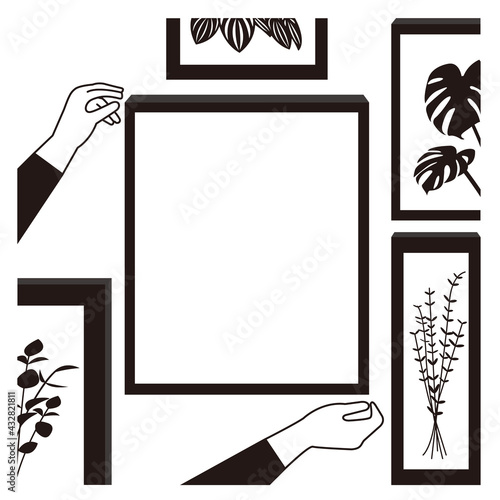 Picture Frame  Hands   Gallery Decoration Message Board   Information Box  Wall  Plant  Leaf