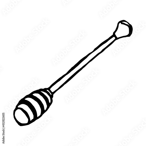 Honey dipper black contour vector clip art