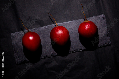 sliced tamarillo still life