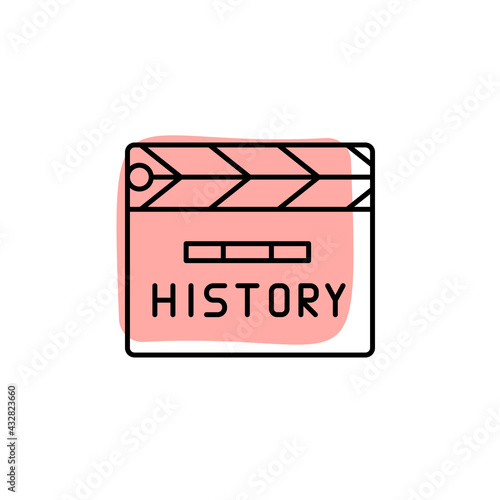 History, documentary with color shadow vector icon in history set