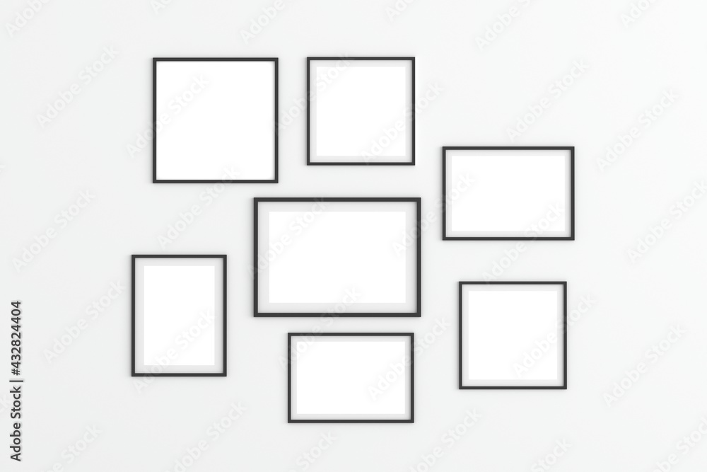 Empty photo frame for mockup. 3D rendering. Empty photo frame for mockup. 3D rendering.