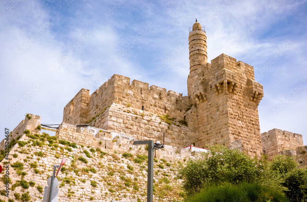 The Tower of David, Citadel, located near the Jaffa Gate entrance to the Old City of Jerusalem. 