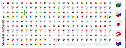 National flags of the World, label flag collection.