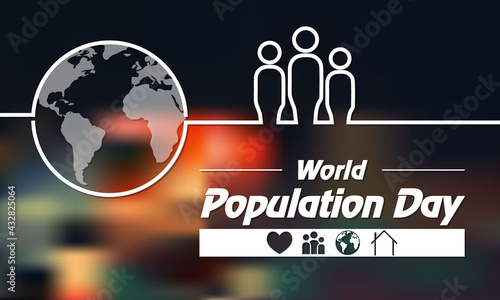 World Population day is observed every year on July 11th, which seeks to raise awareness of global population issues. Vector illustration.