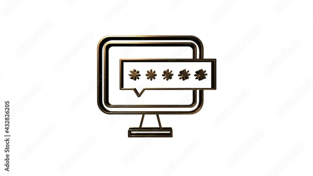 Social media 3D gold icon design. Outline web icon. Motion graphics. Social media 3D gold icon design. Outline web icon. Motion graphics.