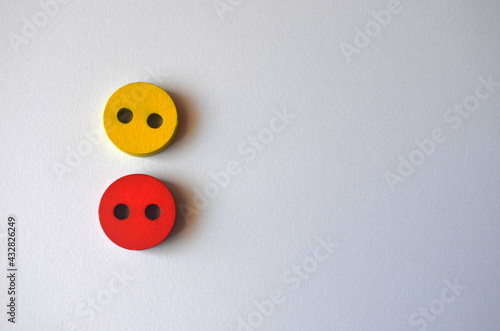 red and yellow buttons