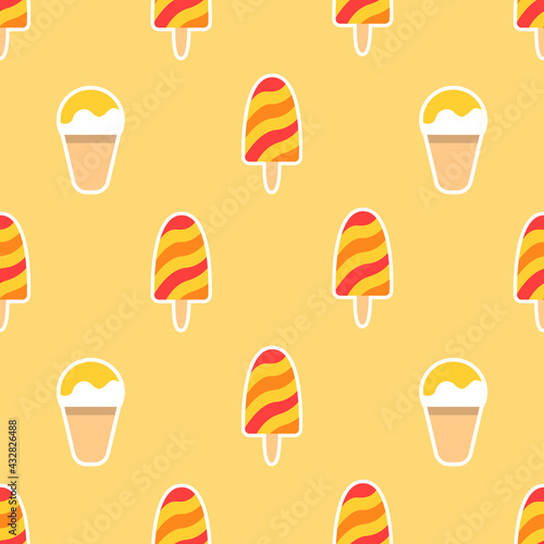 Seamless Ice Cream Summer Pattern