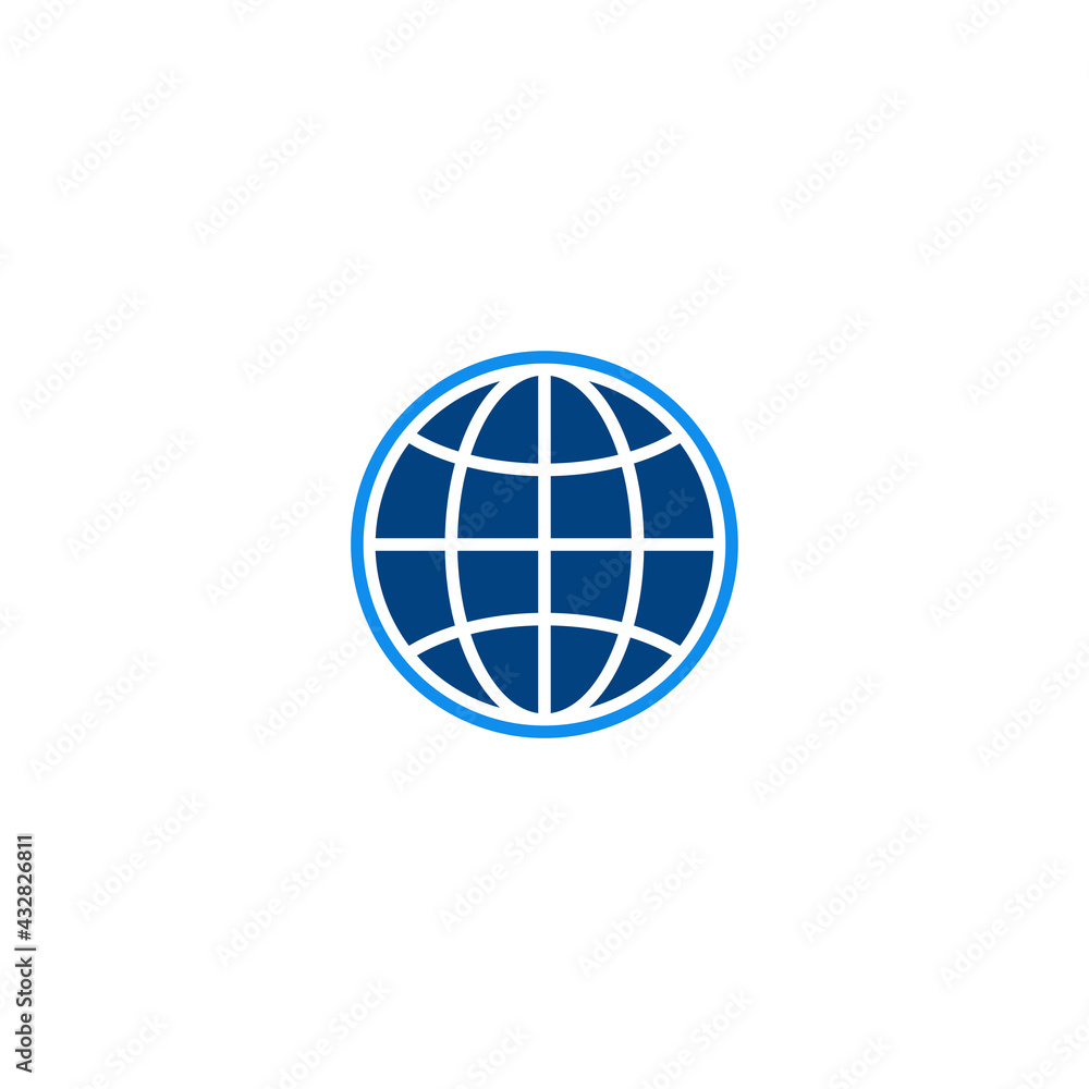 Globe web flat icon vector for web, computer and mobile app Globe web flat icon vector for web, computer and mobile app