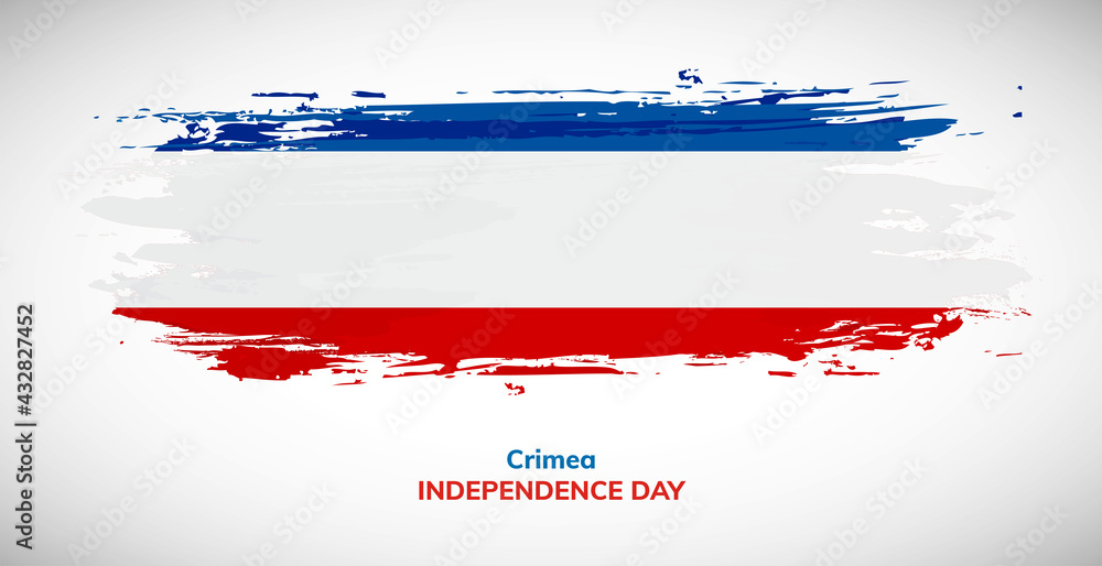 Happy independence day of Crimea. Brush flag of Crimea vector illustration. Abstract watercolor national flag background Happy independence day of Crimea. Brush flag of Crimea vector illustration. Abstract watercolor national flag background