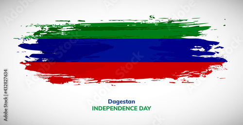 Happy independence day of Dagestan. Brush flag of Dagestan vector illustration. Abstract watercolor national flag background