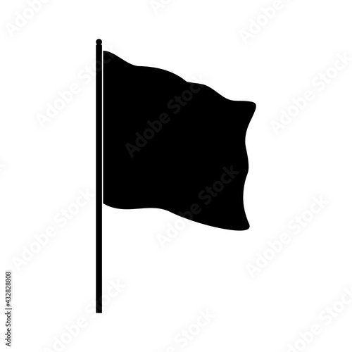 The flag is a developing event symbol. Vector image.