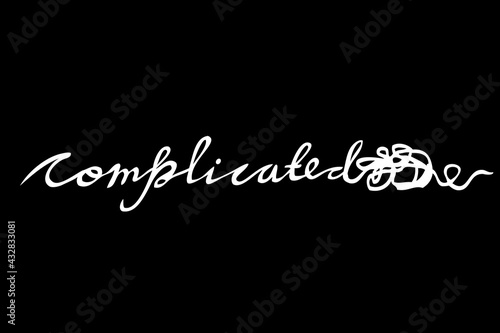 Very Simple Hand Draw Sketch doodle Vector Lettering, Complicated © Om Yos