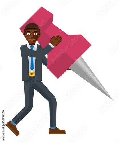 Black Business Man Holding ...