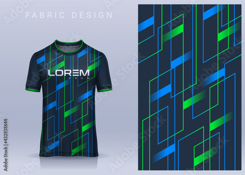 Fabric textile design for Sport t-shirt, Soccer jersey mockup for football club. uniform front view.