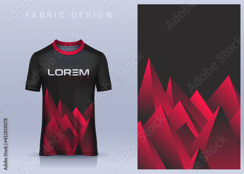 Fabric textile design for Sport t-shirt, Soccer jersey mockup for football club. uniform front view.