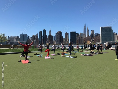 yoga in a NYC park