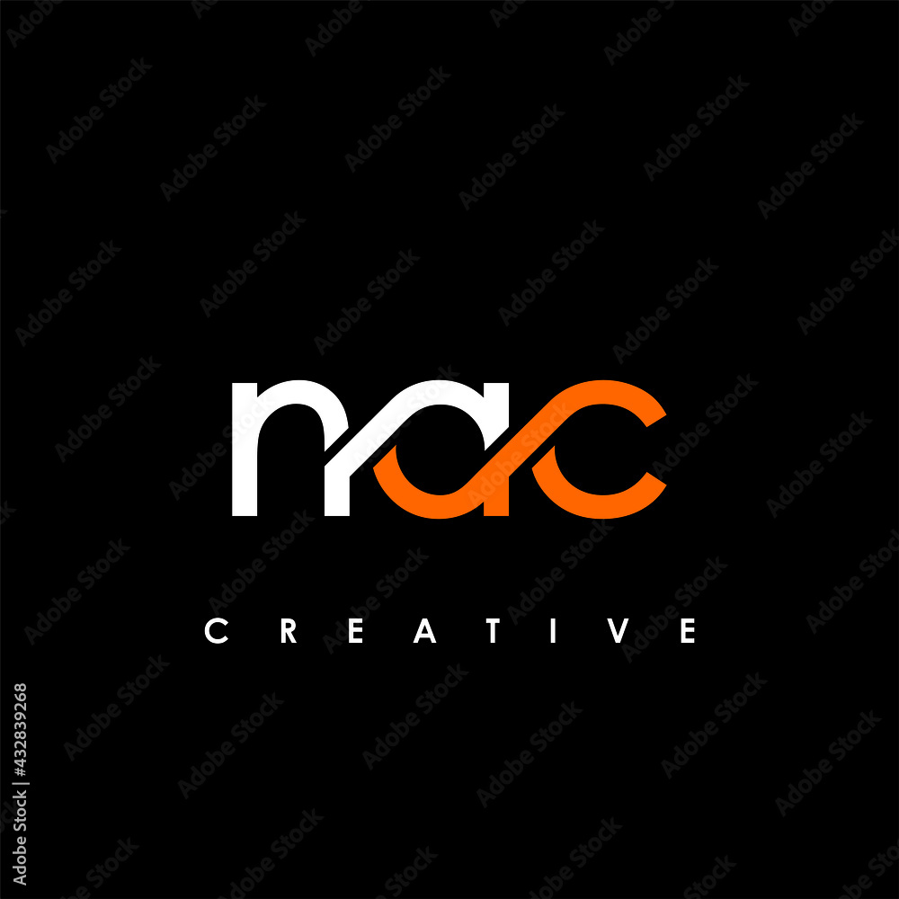 Nac Letter Initial Logo Design Template Vector Illustration Stock