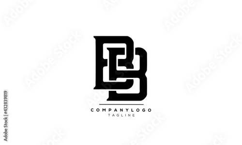 BB initials monogram letter text alphabet logo design