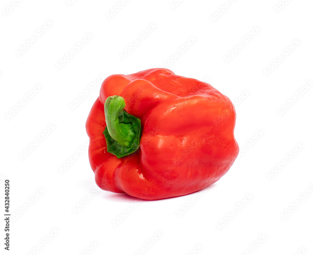 Red bell pepper isolated on white background with clipping path Red bell pepper isolated on white background with clipping path