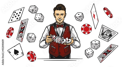 Casino vintage colorful concept