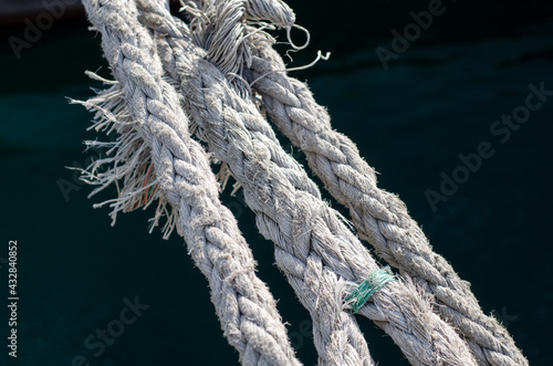 Marine rope. Knot. Rope on the ship. Rope. © Ярослав Марценюк