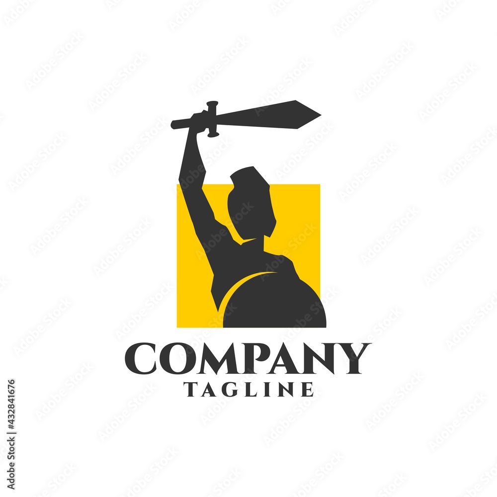 silhouette illustration of a roman warrior. Spartan logo template vector in classic style. silhouette illustration of a roman warrior. Spartan logo template vector in classic style.