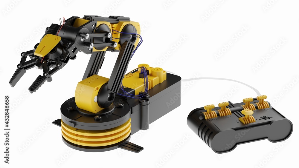 Fototapeta premium Robotic Arm isolated on white background. 3D illustration.