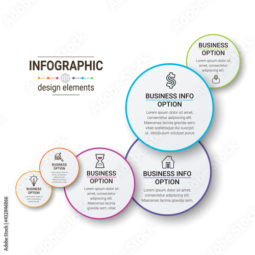 Business Infographics circle origami style Vector illustration. Can be used for flow charts, presentations, web sites, banners, printed materials. EPS 10
