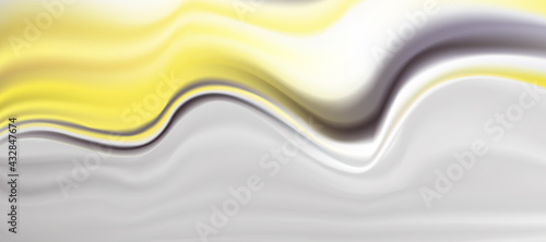Fototapeta Naklejka Na Ścianę i Meble -  Web header background design with liquid yellow and ash paint flow. Abstract fluid background for website, brochure, banner, poster.