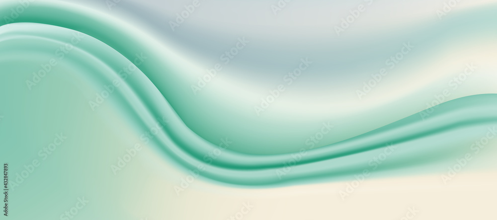 Fototapeta premium Web header background design with liquid green paint flow. Abstract fluid background for website, brochure, banner, poster.