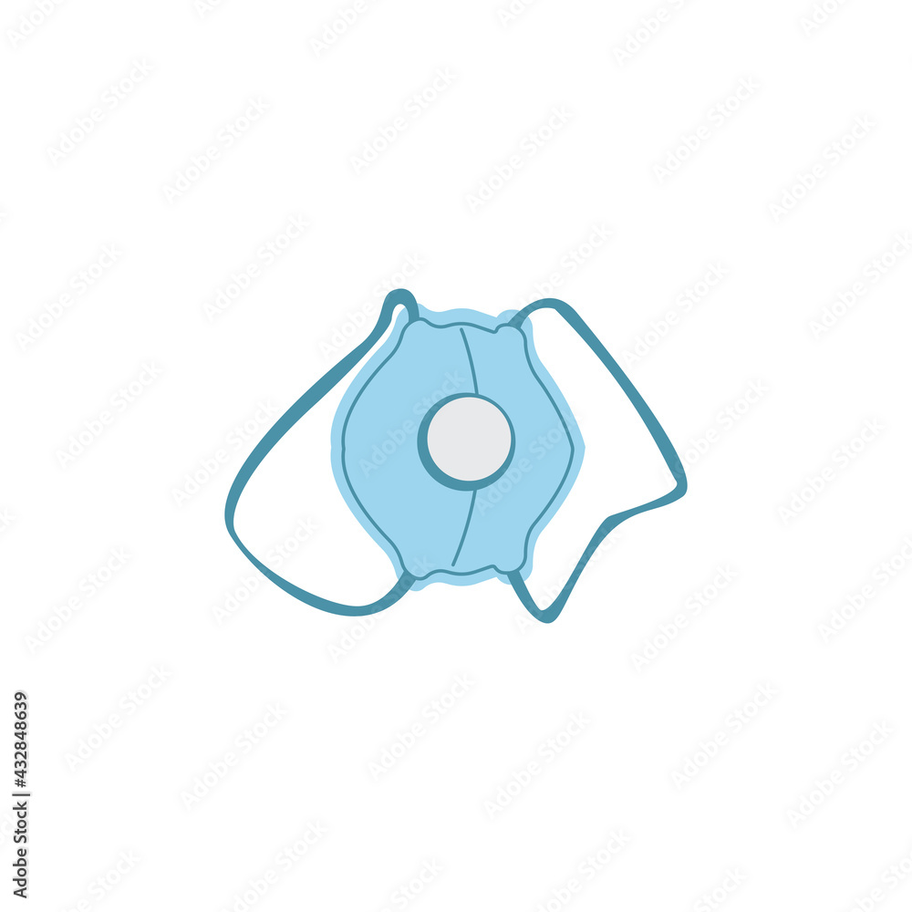 A respirator with an exhalation valve on a white background. Respirator vector icon A respirator with an exhalation valve on a white background. Respirator vector icon