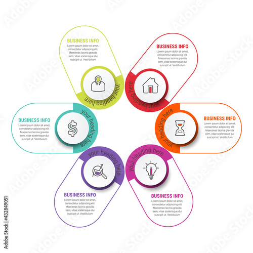 Business Infographics circle origami style Vector illustration. Can be used for flow charts, presentations, web sites, banners, printed materials. EPS 10

