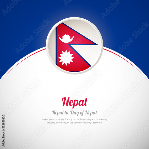 Nepal happy republic day with classic colorful country flag background