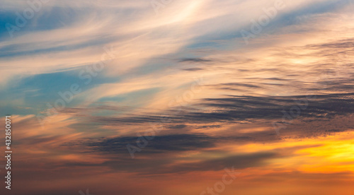 Fototapeta Naklejka Na Ścianę i Meble -  Heavenly abstract background. Picturesque bright, dramatic evening sky.