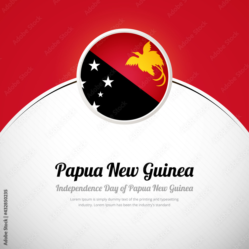 Papua New Guinea happy independence day with creative colorful country flag background