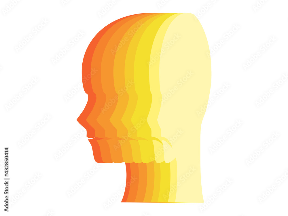 Mental health ,brain development medical treatment concept, paper human head smile to sad, vector illustration Mental health ,brain development medical treatment concept, paper human head smile to sad, vector illustration