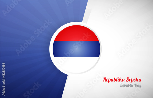 Happy republic day of Republika Srpska greeting background. Abstract Republika Srpska country flag illustration