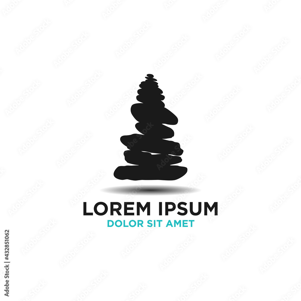 pile of stones logo design vector for spa & esthetics pile of stones logo design vector for spa & esthetics