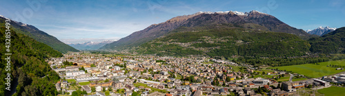 City of Morbegno in Valtellina, Italy, aerial view © Silvano Rebai