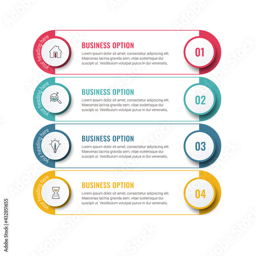 Infographic design vector and marketing icons. can be used for workflow layout, banner, diagram, number options, step up options, web design.
